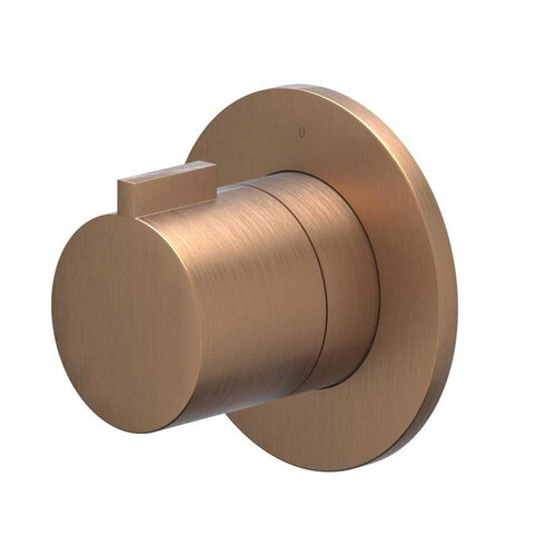 Afbouwdeel IVY Pact Inbouw Stopkraan Symmetry Met Rond Rozet Geborsteld Mat Koper PVD 
