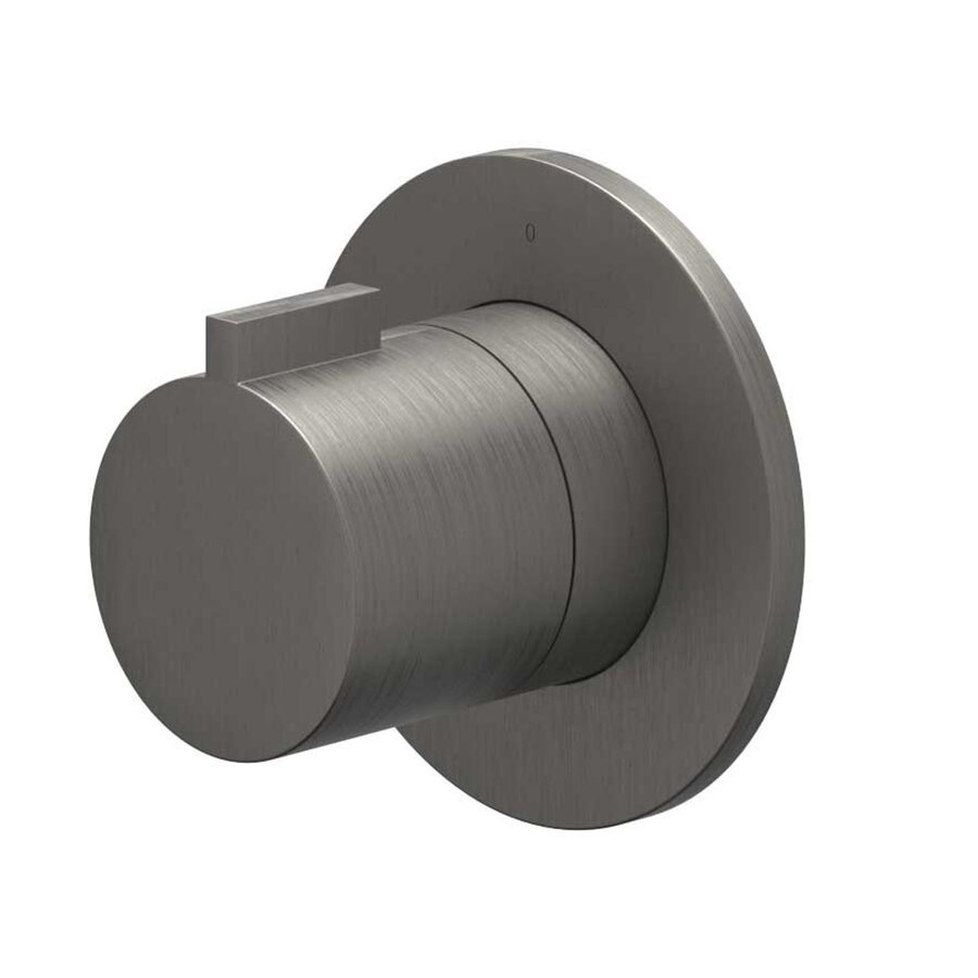 Afbouwdeel IVY Pact Inbouw Stopkraan Symmetry Met Rond Rozet Geborsteld Metal Black PVD