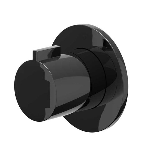 Afbouwdeel IVY Pact Flow-Through Stopkraan Symmetry Met Rond Rozet Zwart Chroom PVD 