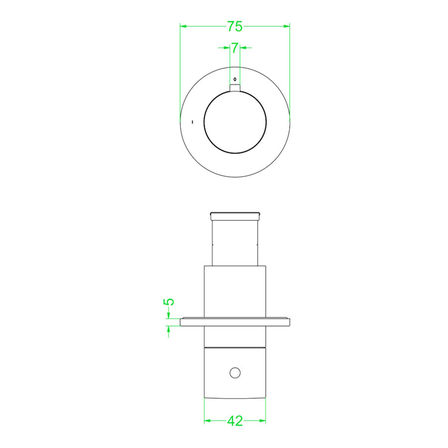 Afbouwdeel IVY Bond Flow-Through Stopkraan Symmetry Met Rond Rozet Geborsteld Metal Black PVD