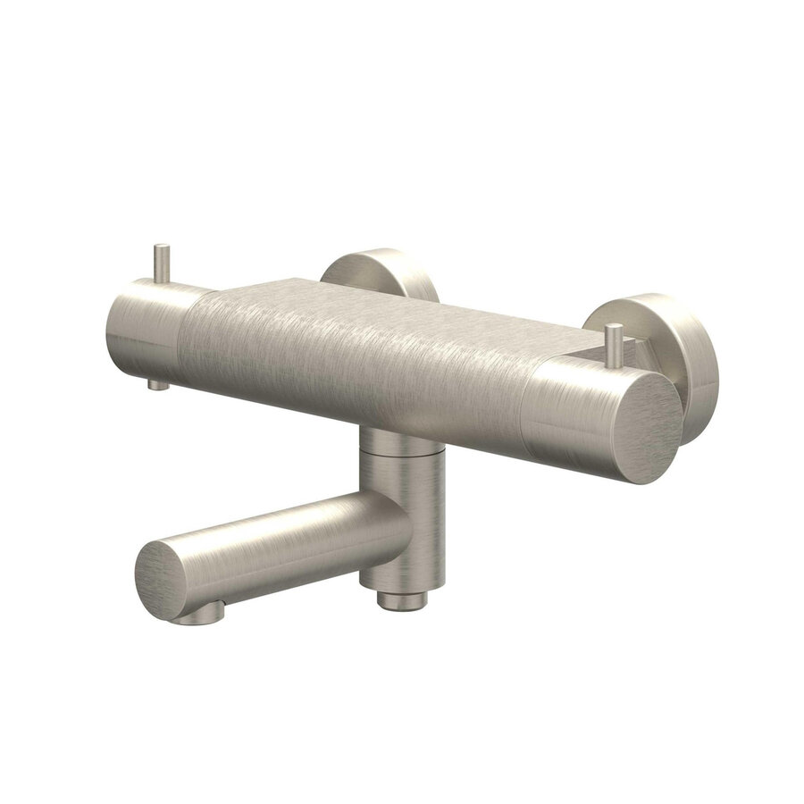 Badthermostaatkraan IVY Bond Opbouw Omstel Met Draaibare Baduitloop Met Omstel Cooltouch Geborsteld Nickel PVD