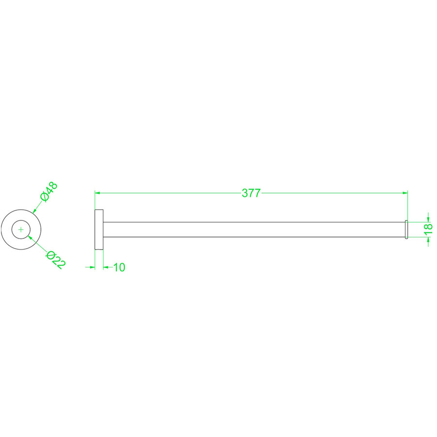 Handdoekrek IVY Vast Een lids 38 cm Geborsteld Nickel PVD