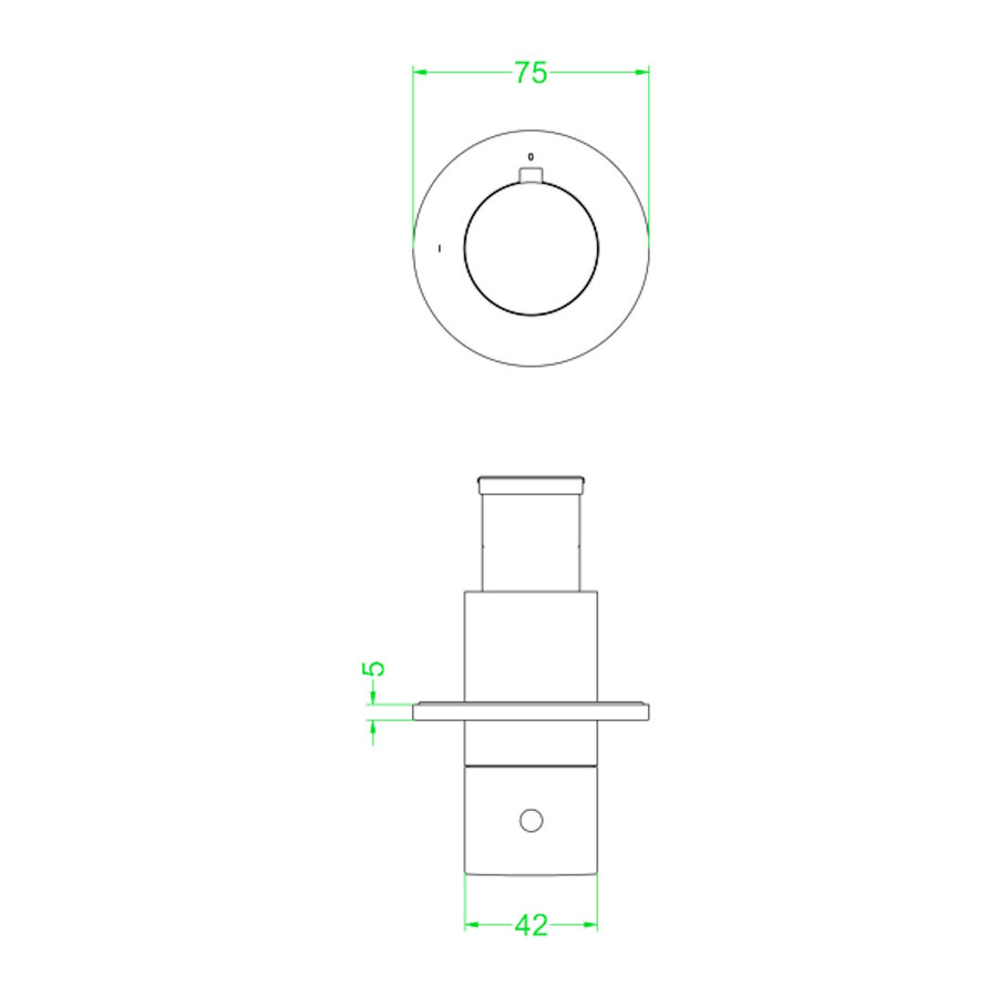 Afbouwdeel IVY Concord Inbouw Stopkraan Symmetry Met Rond Rozet Geborsteld RVS316