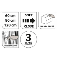 Meubelset Tiger Reverse 120 cm Met 2 Lades Natural Eik - Mat Wit incl Oval Wastafel Hoogglans Wit