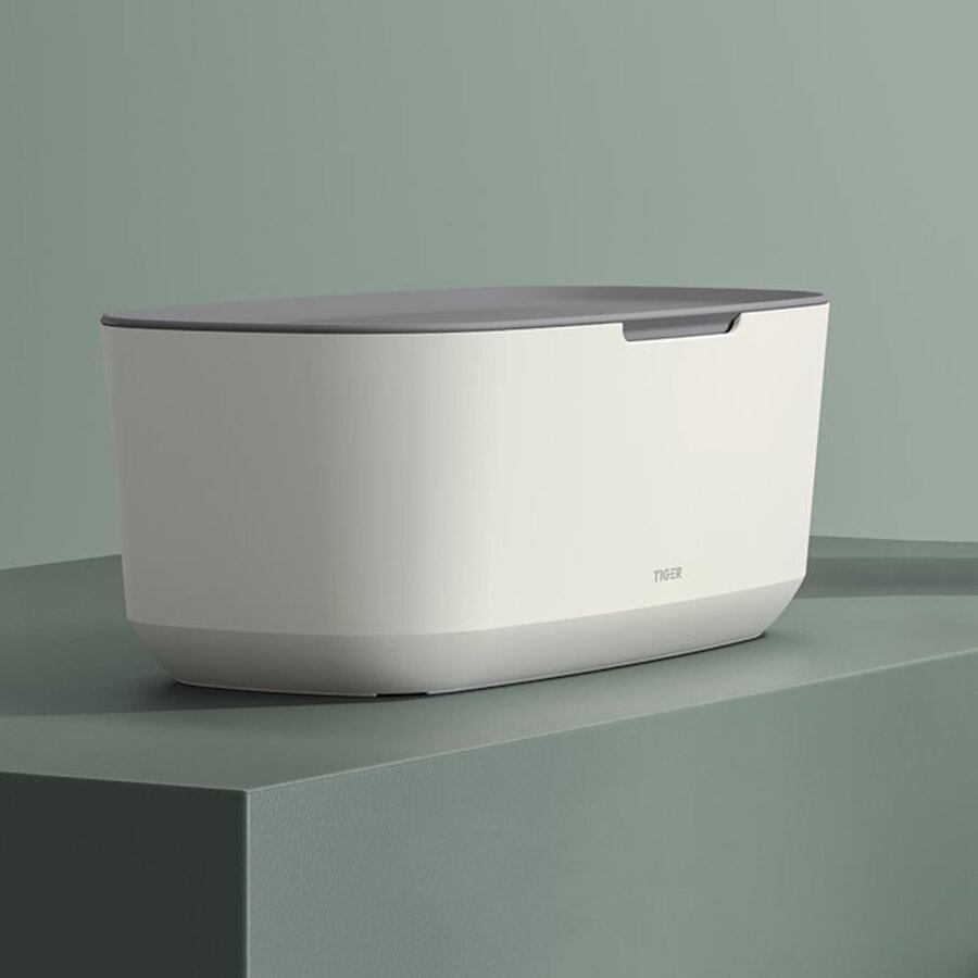 Opbergbox Met Deksel Tiger Tess Vrijstaand Wit - Lichtgrijs