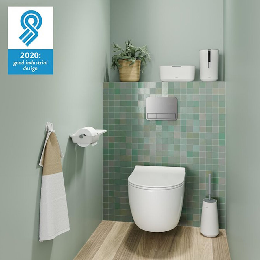 Toiletrolhouder Met Planchet Tiger Tess Wit - Lichtgrijs