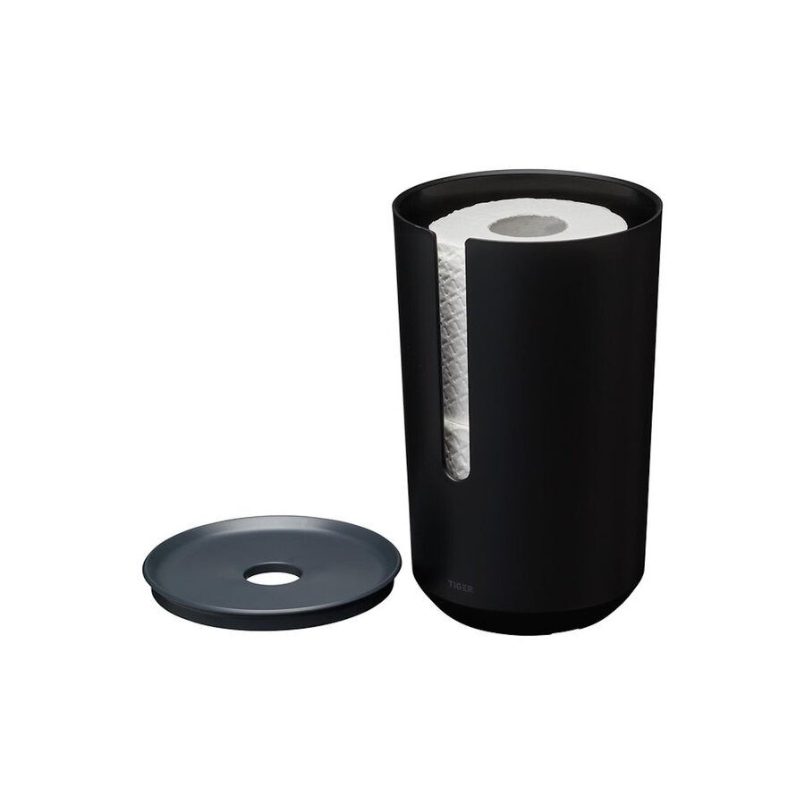 Reserverolhouder Met Deksel Tiger Tess Vrijstaand Zwart - Antraciet