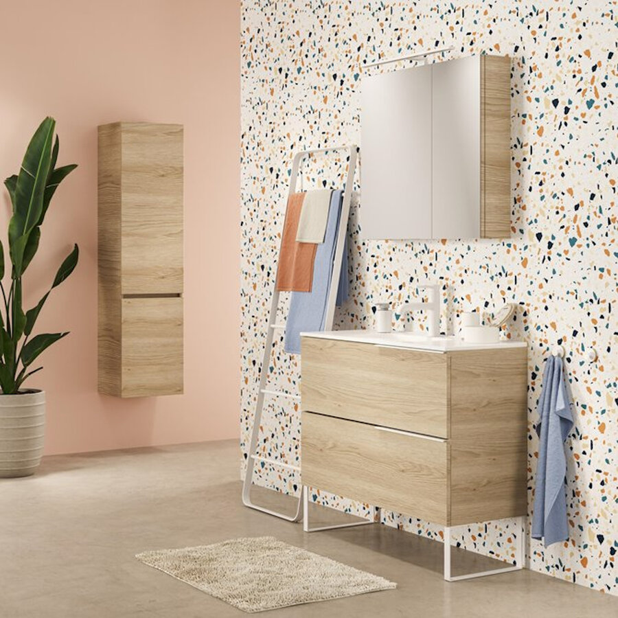 Wastafel Tiger S-line Calpe 100 cm Glanzend Wit