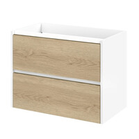 Wastafelonderkast Tiger Reverse 80 cm Naturel Eik - Mat Wit