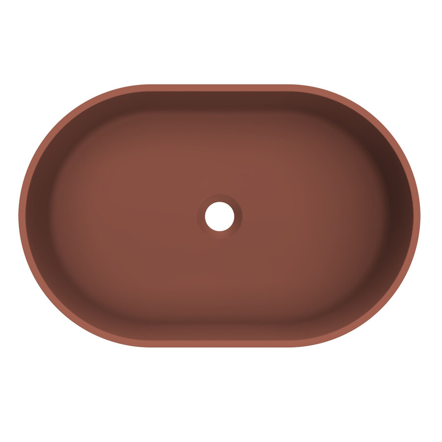 Arcqua Case Opbouw Waskom Ovaal 55x36 Mat Terracotta