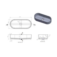 Arcqua Case Opbouw Waskom Ovaal 60x26 Mat Quartz Grijs