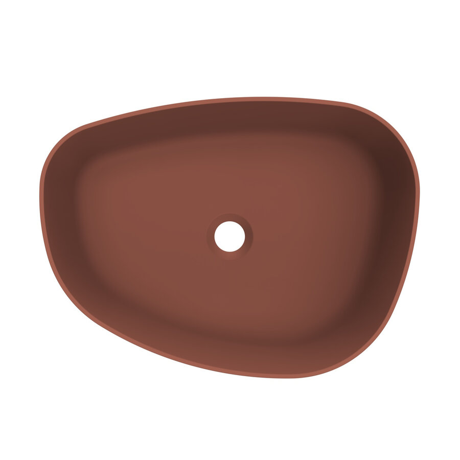 Arcqua Rocker Opbouw Waskom Organisch R 50x37 Mat Terracotta