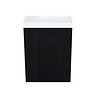 Fonteinkast Black Oak Arcqua Luna 40x55x28 cm Incl. Fontein Glans Wit Zonder Overloop