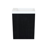 Fonteinkast Black Oak Arcqua Luna 40x55x28 cm Incl. Fontein Mat Wit Met Overloop