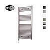 Elektrische Radiator Sanicare HWV Met Wifi 111,8x45 cm Inox Look 596W Met Thermostaat Chroom Linksonder