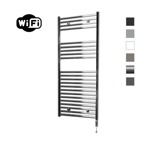 Elektrische Radiator Sanicare HWV Met Wifi 111,8x45 cm Chroom 435W Met Thermostaat Chroom Rechtsonder 
