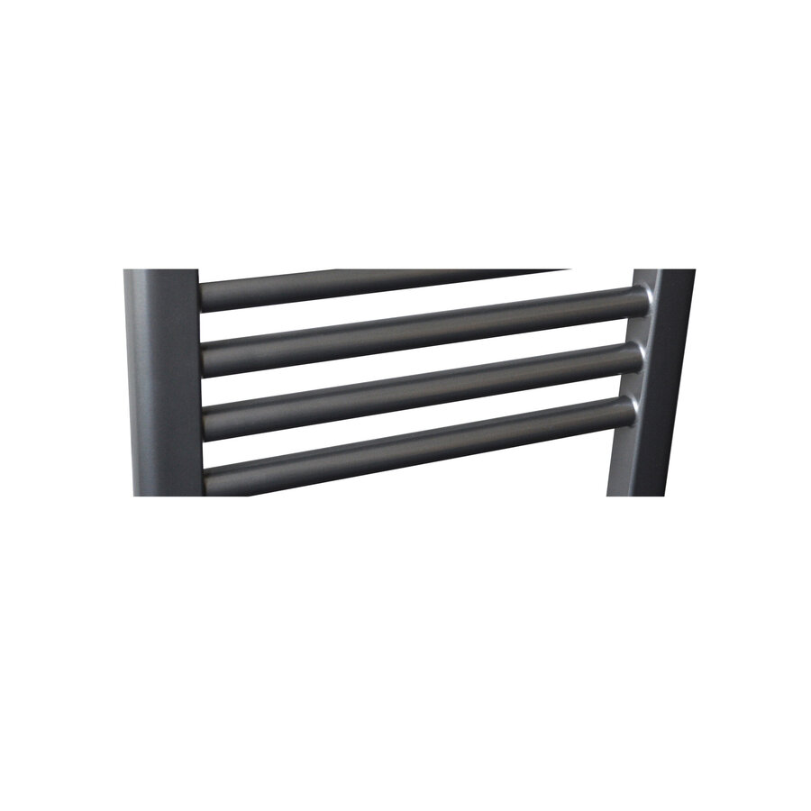 Elektrische Radiator Sanicare HWV Met Wifi 111,8x45 cm Gunmetal 596W Met Thermostaat Zwart Linksonder
