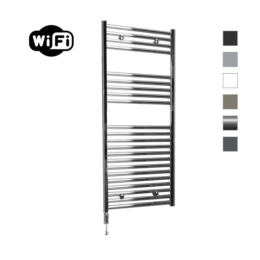 Elektrische Radiator Sanicare HWV Met Wifi 111,8x60 cm Chroom 533W Met Thermostaat Chroom Linksonder