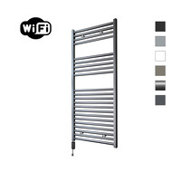 Elektrische Radiator Sanicare HWV Met Wifi 111,8x60 cm Gunmetal 730W Met Thermostaat Zwart Linksonder
