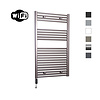 Sanicare Elektrische Radiator Sanicare HWV Met Wifi 111,8x60 cm Inox Look 730W Met Thermostaat Zwart Linksonder