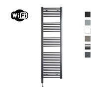 Elektrische Radiator Sanicare HWV Met Wifi 172x45 cm Gunmetal 920W Met Thermostaat Zwart Linksonder