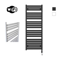 Elektrische Radiator Sanicare HWV - Moda Met Wifi 160x60 cm Mat Zwart 1159W Met Thermostaat Zwart Rechtsonder