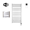 Sanicare Elektrische Radiator Sanicare HWV - Moda Met Wifi 120x60 cm Mat Wit 876W Met Thermostaat Zwart Rechtsonder