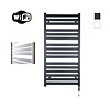 Sanicare Elektrische Radiator Sanicare HWV - Moda Met Wifi 120x60 cm Mat Zwart 876W Met Thermostaat Chroom Rechtsonder