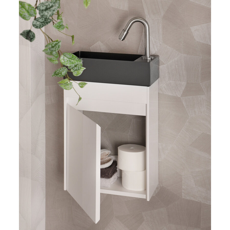 Fonteinkast Differenz Hura L Links/Rechts 40 cm Wit