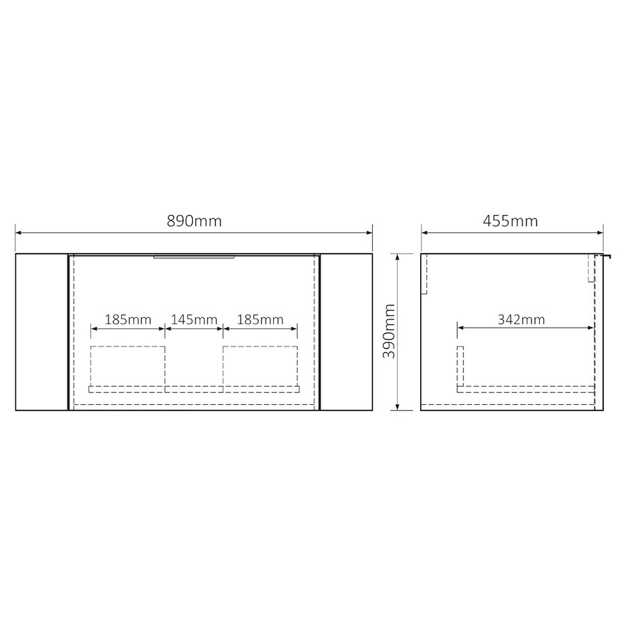Meubelset Differnz Olle 90 cm Eiken/Wit