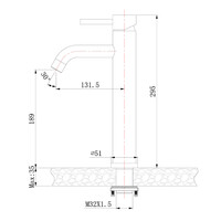 Wastafelkraan Hoog BWS Dyer Met Coldstart 304 RVS