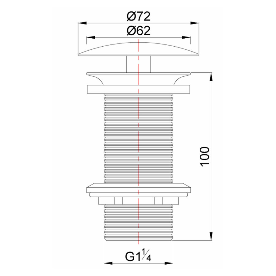 Open Afvoerplug BWS Karsten Verlengd 5/4" Mat Wit