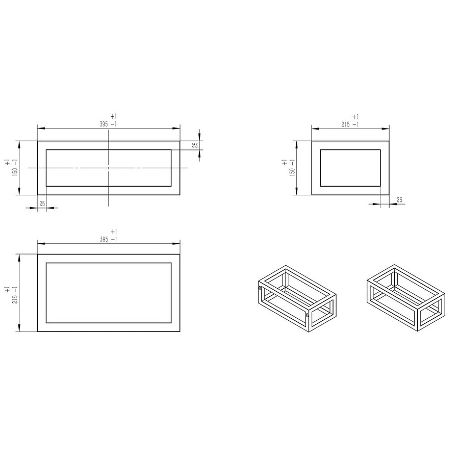 Frame Voor Fontein Wiesbaden Nick 39,5x15x21,5 cm Mat Zwart