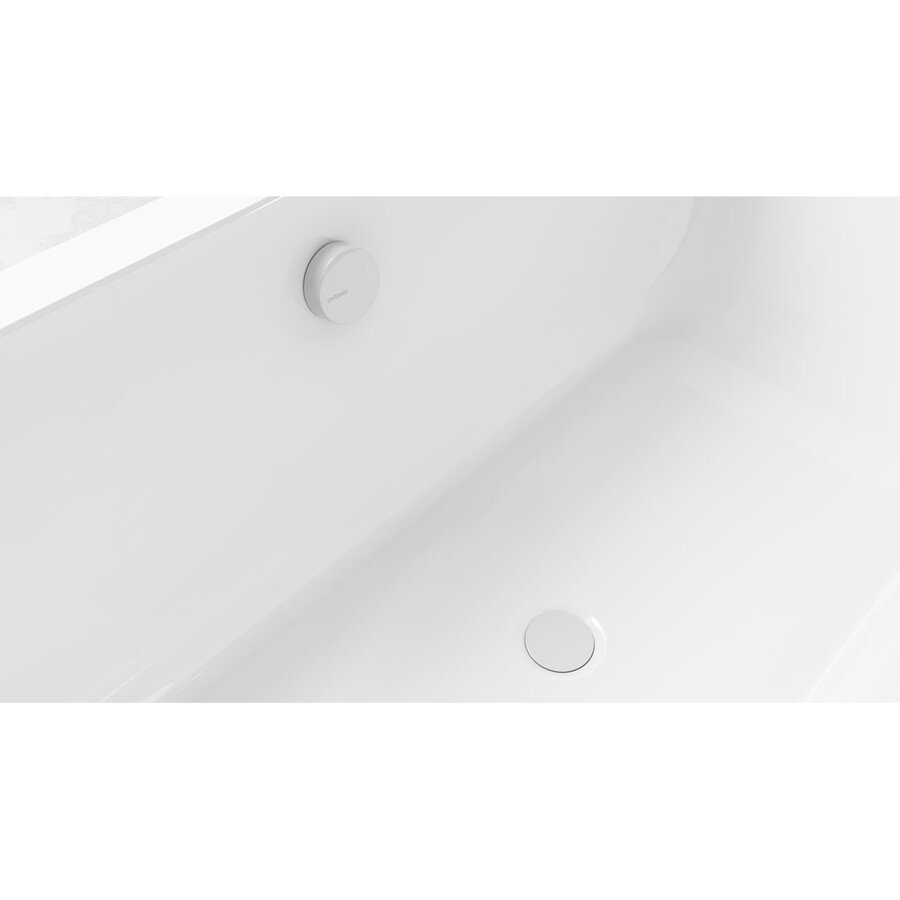 Badafvoercombinatie Polysan Marble met Waste 800 mm Plug 72 mm Wit