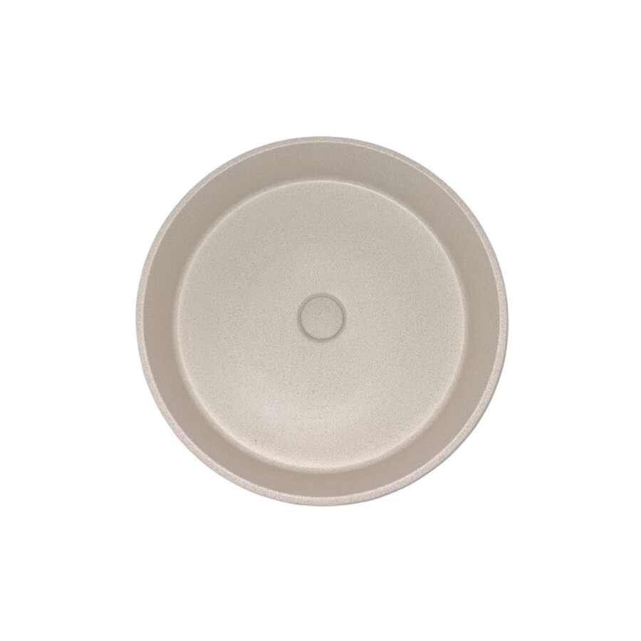 Opbouw Wastafel Sanimex Crystal Beton Rond Terrazzo Creme