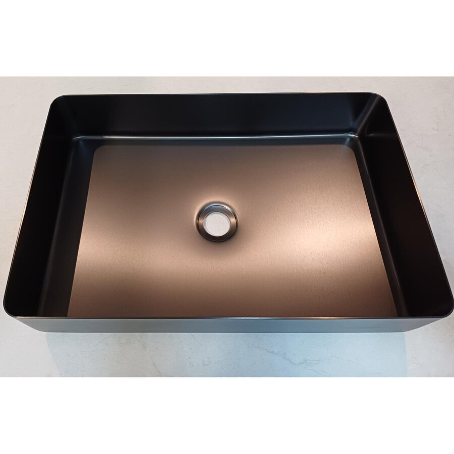 Opbouw Wastafel Sanimex Onyx RVS Rechthoekig Gunmetal