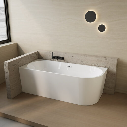 Half Vrijstaand Hoekbad BWS Danielle Links 170x78 Wit 