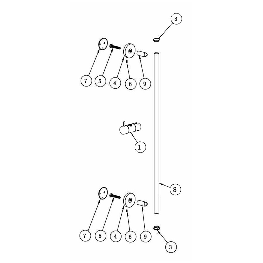 Glijstang Wiesbaden Remi 75 cm Geborsteld Messing