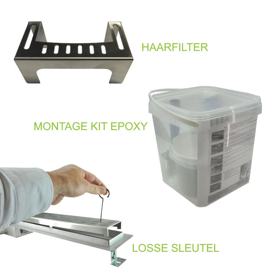 Douchegoot Flens BWS Met Uitneembaar Sifon 100 cm Mat Metallic Brown