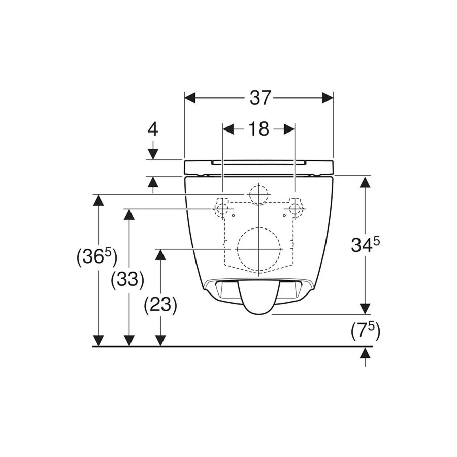 Wandcloset Geberit ONE Turboflush Glans Wit
