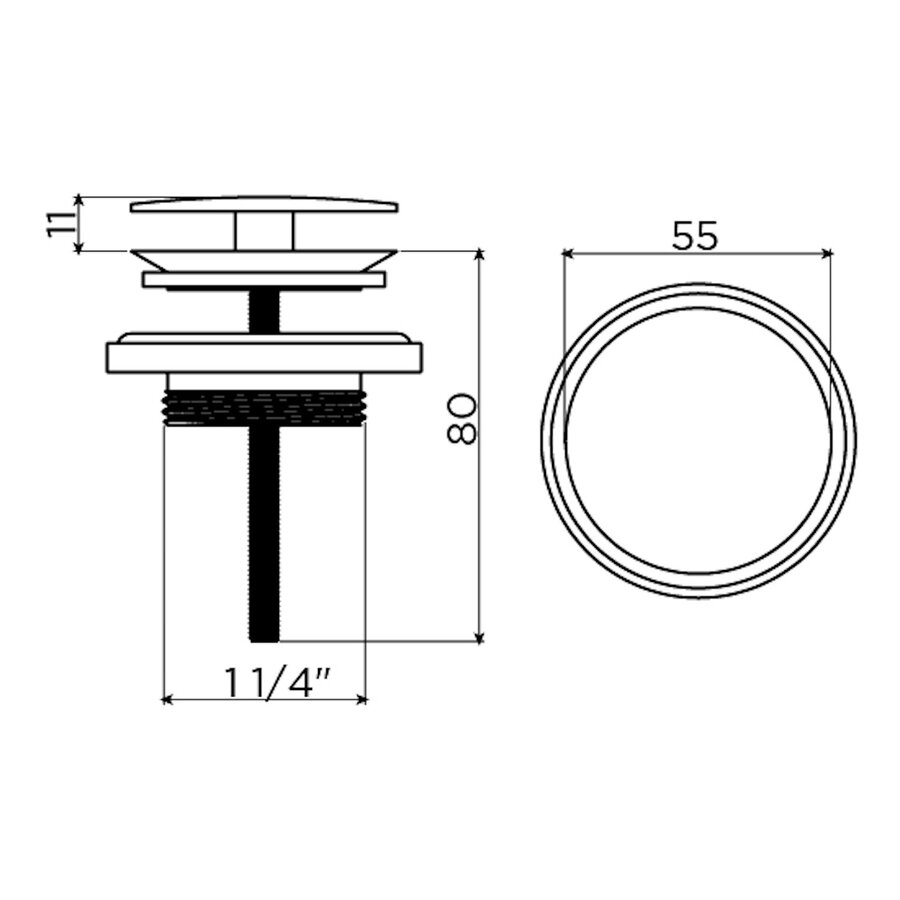 Afvoerplug Niet Afsluitbaar Clou Geborsteld Brons PVD