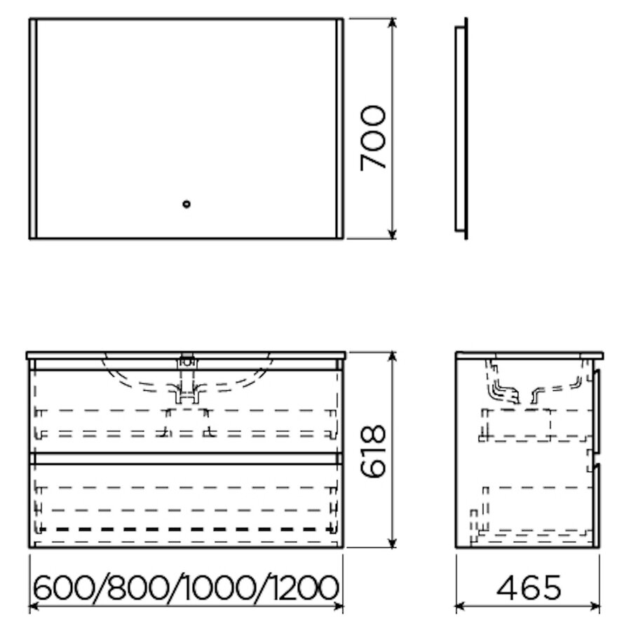 Badmeubelset Met Spiegel Clou InBe 100 CM Grieks Eiken