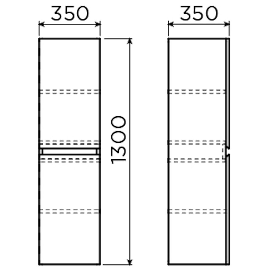 Hoge Kolomkast Clou InBe 130x35x35 Cm Grieks Eiken