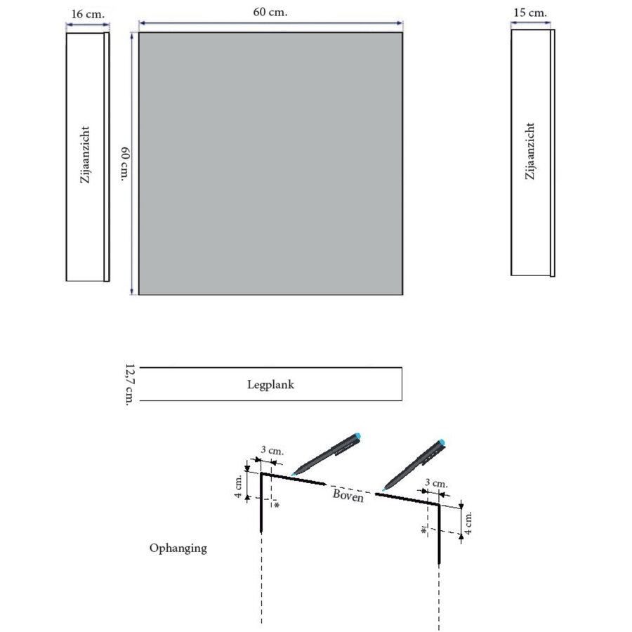 Spiegelkast Sanicare Qlassics Ambiance 60 cm 1 Deur Grey-Wood Rechts