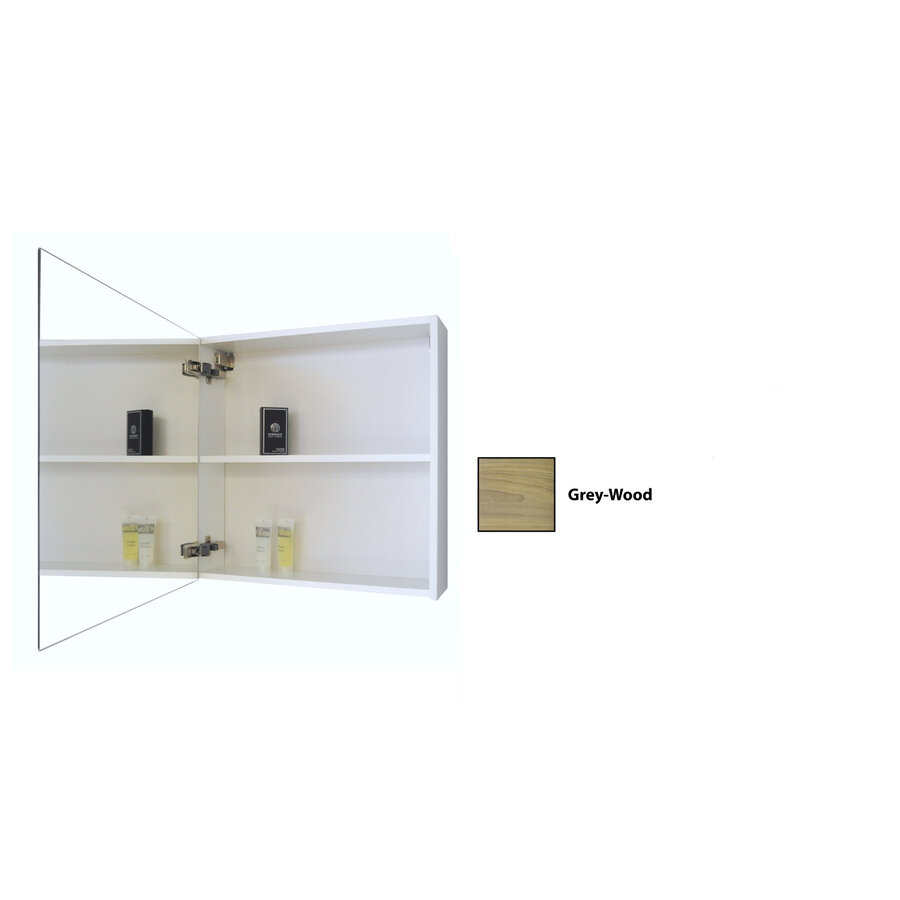 Spiegelkast Sanicare Qlassics 60 cm 1 Deur Grey-Wood Rechts