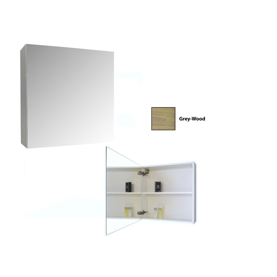 Spiegelkast Sanicare Qlassics 60 cm 1 Deur Grey-Wood Links