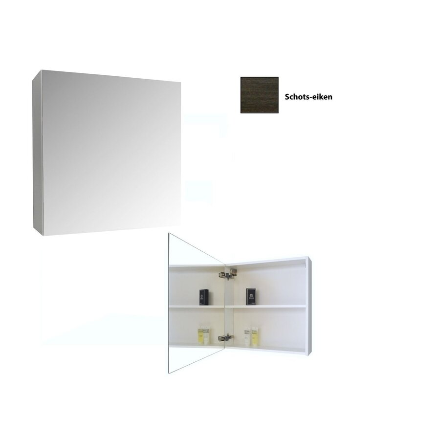 Spiegelkast Sanicare Qlassics 60 cm 1 Deur Schots-Eiken Rechts