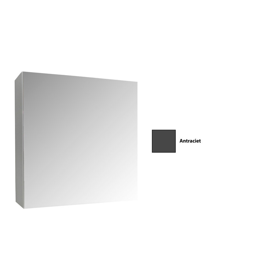 Spiegelkast Sanicare Qlassics 60 cm 1 Deur Antraciet Rechts