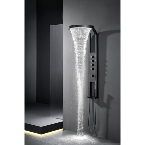 Douchepaneel Nero Future Best Design Met Massagejets en Handdouche Mat Zwart 