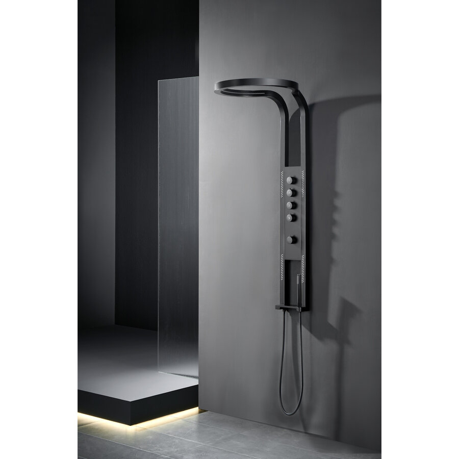 Douchepaneel Nero Future Best Design Met Massagejets en Handdouche Mat Zwart